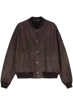 Salvatore Santoro suede band-collar jacket - Brown