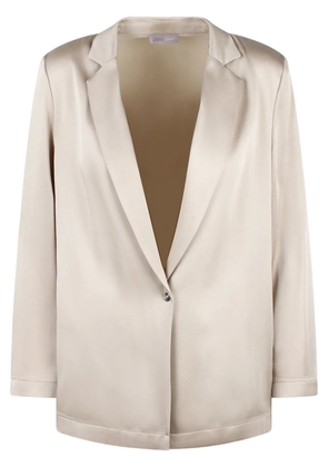Herno single-button satin blazer - Neutrals