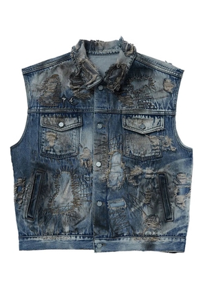 THUG CLUB distressed gilet - Blue