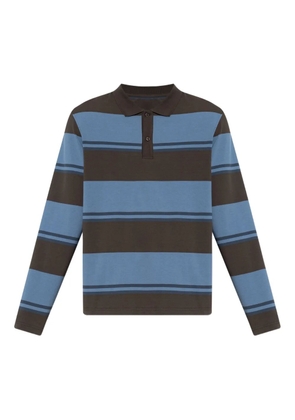 SAMSOE SAMSOE striped long-sleeve polo shirt - Blue