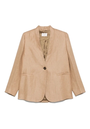 slowear linen-blend blazer - Brown