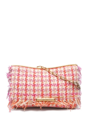Miu Miu Pre-Owned 2000-2020s houndstooth fringed shoulder bag - Pink