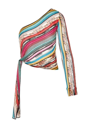 Missoni striped-pattern one-shoulder top - Pink