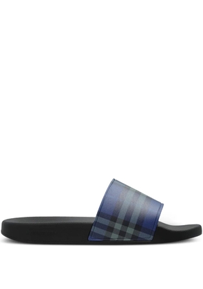 Burberry check flip-flops - Blue