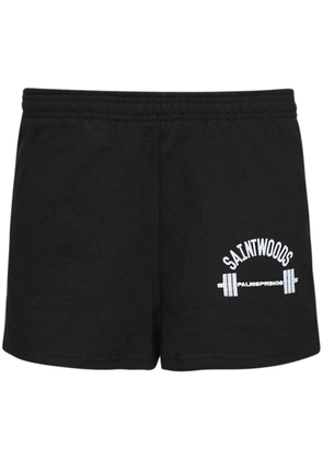 Saintwoods logo-print cotton track shorts - Black