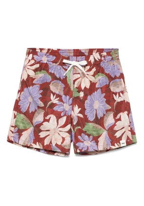 Altea Fiori-print swim shorts - Brown