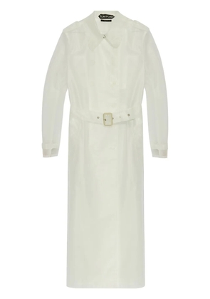 TOM FORD transparent belted trench coat - White