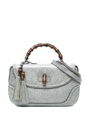 Gucci Pre-Owned 2016-2025 Large Speckled Leather New Bamboo Top Handle Bag satchel - Grey