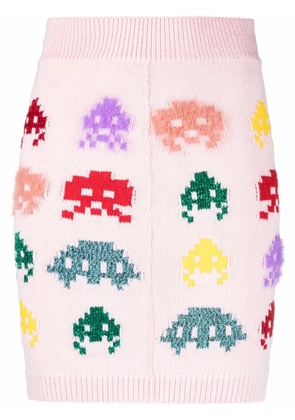 Stella McCartney alien intarsia-knit mini skirt - Pink