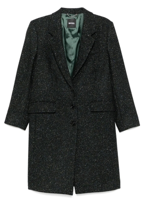 BOSS patterned-jacquard coat - Blue