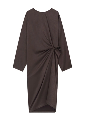 AERON twist-front satin midi dress - Brown