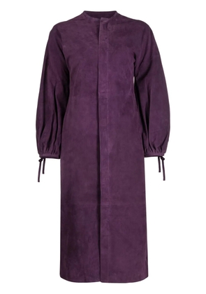 PAULA long puff sleeves midi dress - Purple