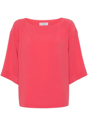 Alberto Biani boat-neck cady blouse - Pink