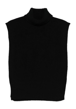 DAVANTINO turtleneck sleeveless wool sweater - Black