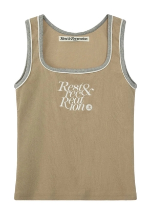 Rest&Recreation square-neck ribbed top - Brown