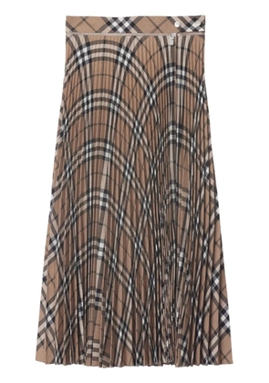 Burberry pleated check skirt - Neutrals