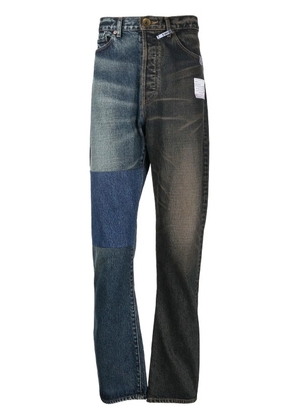 Maison MIHARA YASUHIRO two-tone straight-leg jeans - Blue