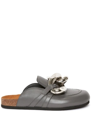 JW Anderson Chain-detail leather loafers - Grey