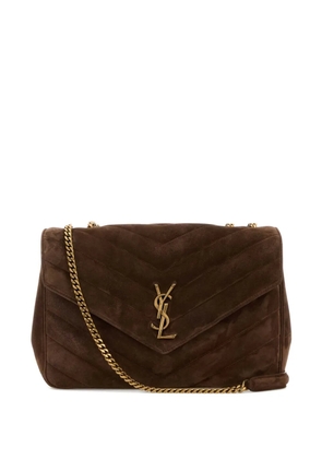 Saint Laurent large Lou Lou chevron-motif chain crossbody bag - Brown