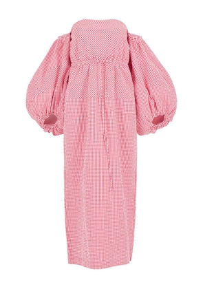 Rosie Assoulin gingham seersucker maxi dress - Red
