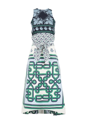 Biyan tie-waist printed maxi dress - Blue