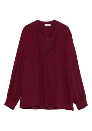 Blanca Vita keyhole-neckline long-sleeve top - Red