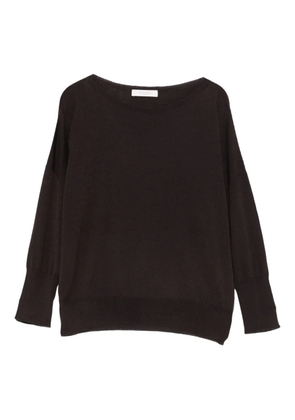 Incotex boat-neck three-quarter sleeve sweater - Brown