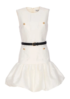 Self-Portrait ruffled hem mini dress - White