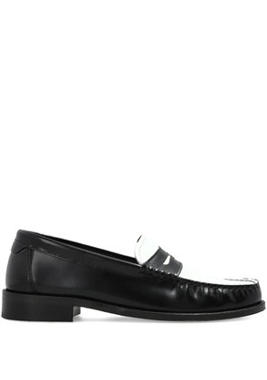Furla colourblock leather loafers - Black