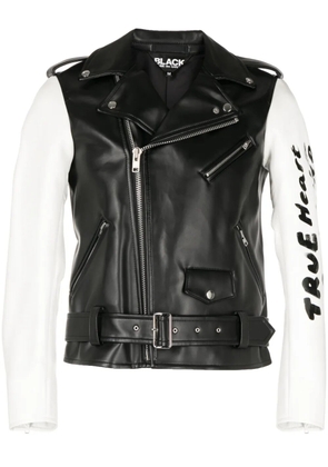 Black Comme Des Garçons contrasting-sleeves biker jacket