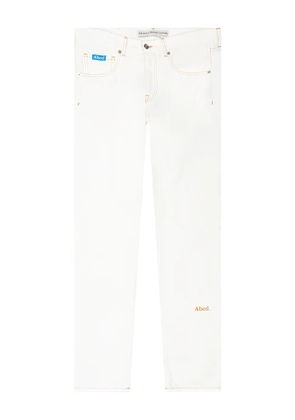 Advisory Board Crystals logo-embroidered jeans - White