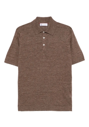 Brunello Cucinelli button polo shirt - Brown