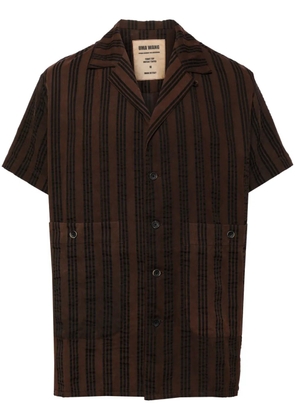 Uma Wang striped short sleeves shirt - Brown