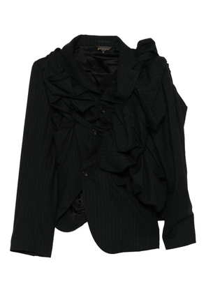 Comme Des Garçons ruffled pinstripe blazer - Grey