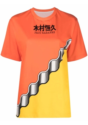Rabanne x Kimura organic cotton colourblock T-shirt - Orange