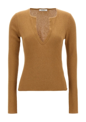 Max Mara Urlo Henley-neck ribbed sweater - Neutrals