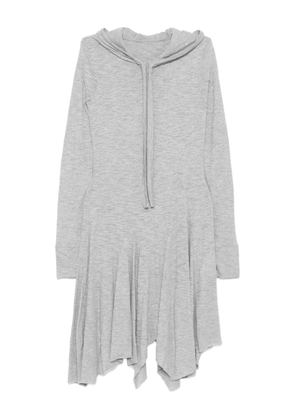 Open YY logo hooded mini dress - Grey