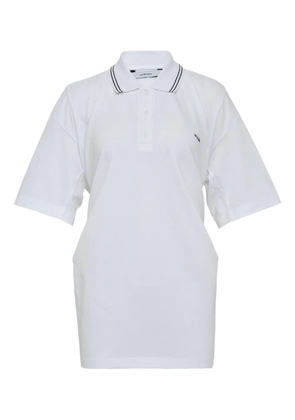 pushBUTTON wrap-design polo top - White