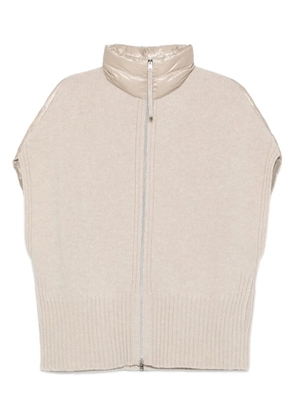 Herno sleeveless zip-front vest - Neutrals