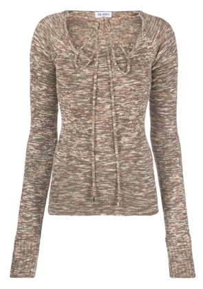 The Attico tie-front knitted top - Brown