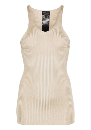 Giorgio Armani ribbed silk tank top - Neutrals