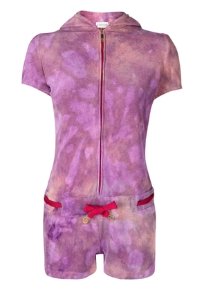Stain Shade tie-dye hooded playsuit - Purple