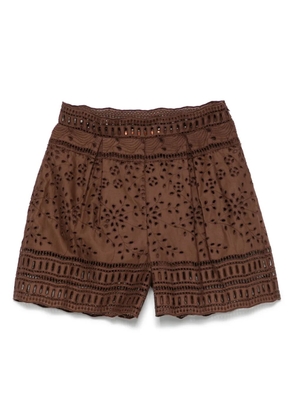 Ermanno Scervino broderie anglaise shorts - Brown