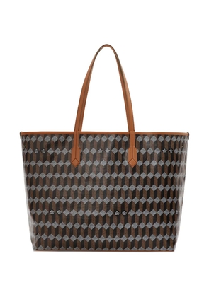 Au Départ geometric-pattern tote bag - Brown