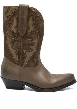 Golden Goose suede-appliqué boots - Brown