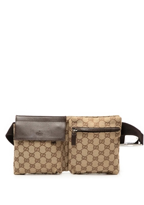 Gucci Pre-Owned 2000-2015 GG Canvas Double Pocket belt bag - Brown