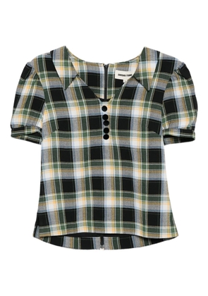 SHUSHU/TONG notched-collar puff-sleeves blouse - Black