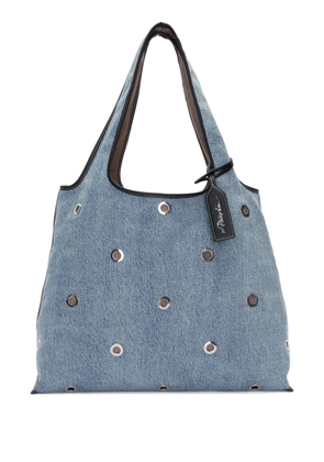 3.1 Phillip Lim eyelet-embellished denim tote bag - Blue