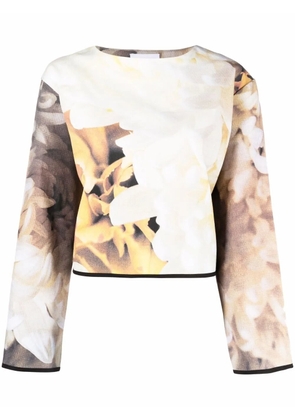 Atu Body Couture floral-print crew neck sweatshirt - Neutrals