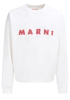 Marni logo-print cotton sweatshirt - White